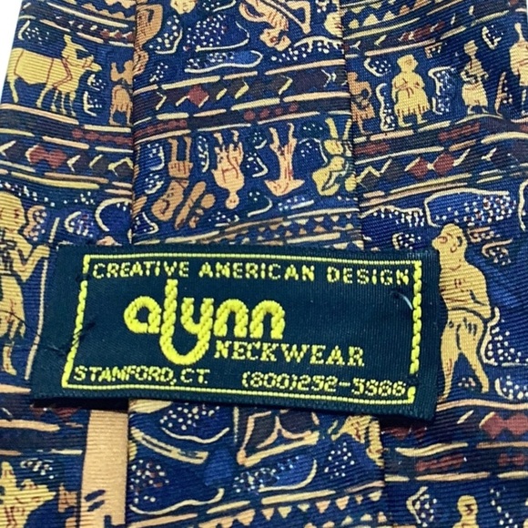 VINTAGE Alynn “Ancient Art” Mesopotamia Silk Tie - Picture 4 of 10